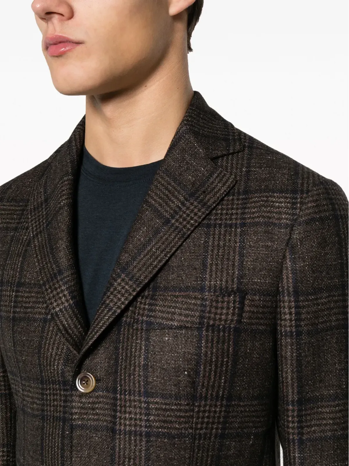 SARTORIO NAPOLI tartan pattern blazer - Brown - 画像5