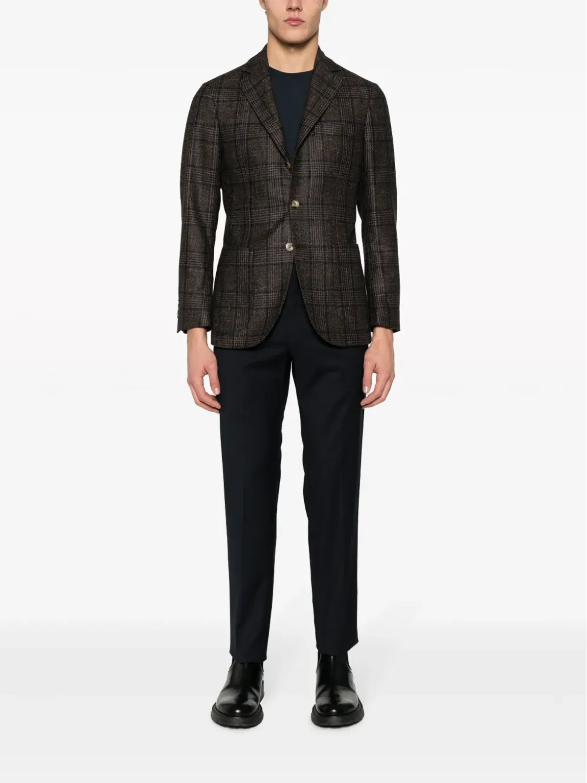 SARTORIO NAPOLI tartan pattern blazer - Brown - 画像2