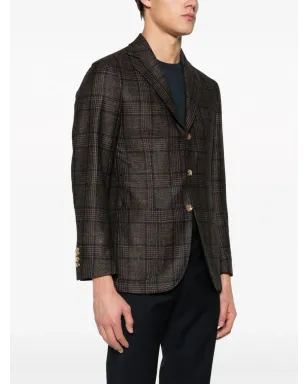 SARTORIO NAPOLI tartan pattern blazer - Brown - サムネイル3
