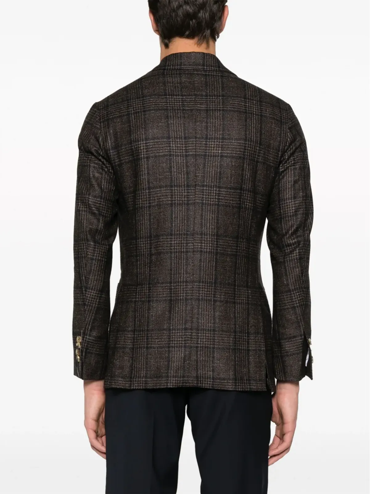 SARTORIO NAPOLI tartan pattern blazer - Brown - 画像4