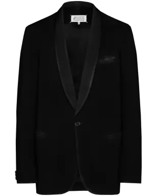 Maison Margiela フォーステッチ ロゴ シングルブレスト ブレザー - ブラック - サムネイル1