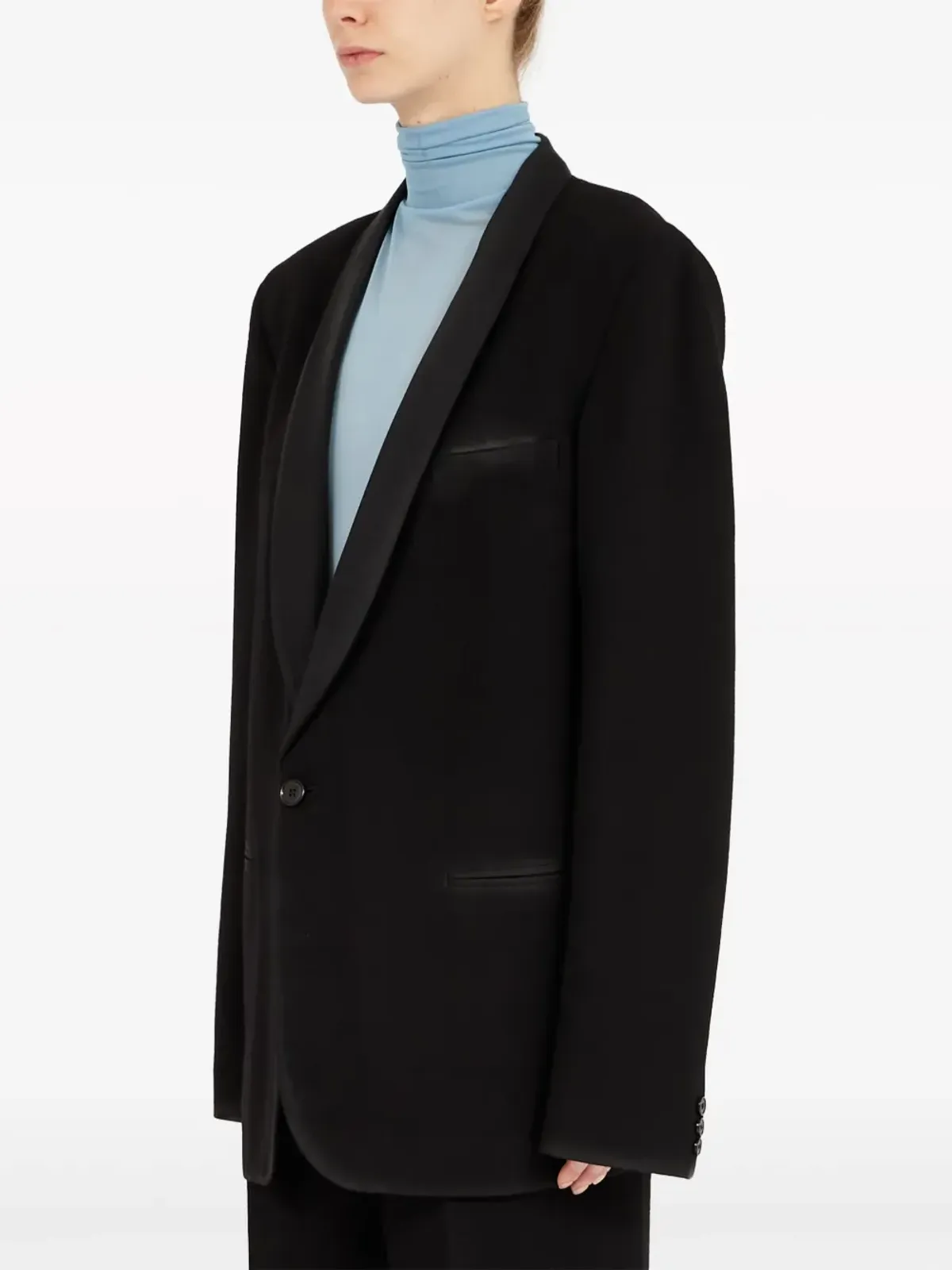 Maison Margiela フォーステッチ ロゴ シングルブレスト ブレザー - ブラック - 画像5