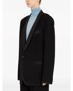 Maison Margiela フォーステッチ ロゴ シングルブレスト ブレザー - ブラック - サムネイル5