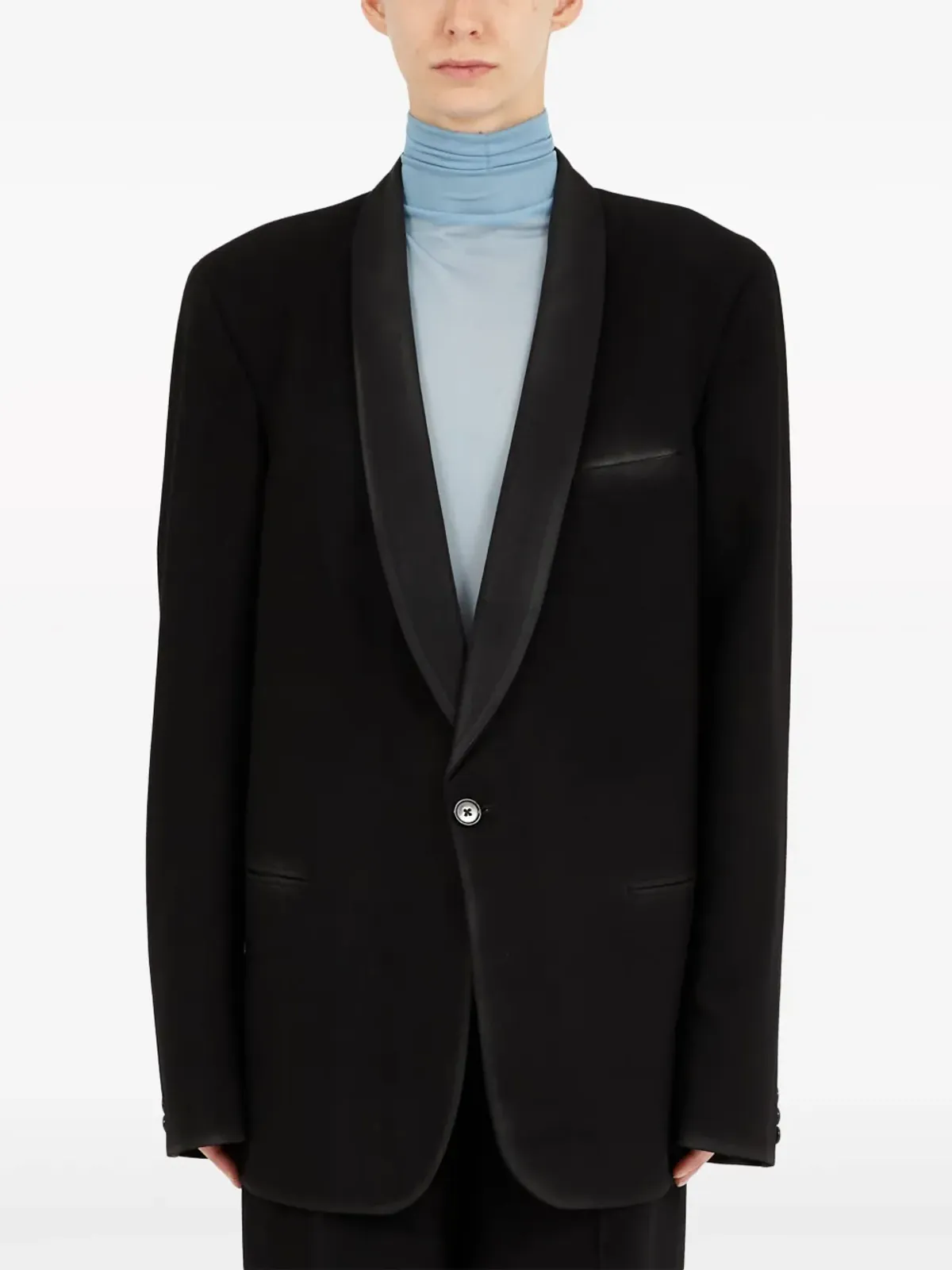 Maison Margiela フォーステッチ ロゴ シングルブレスト ブレザー - ブラック - 画像2