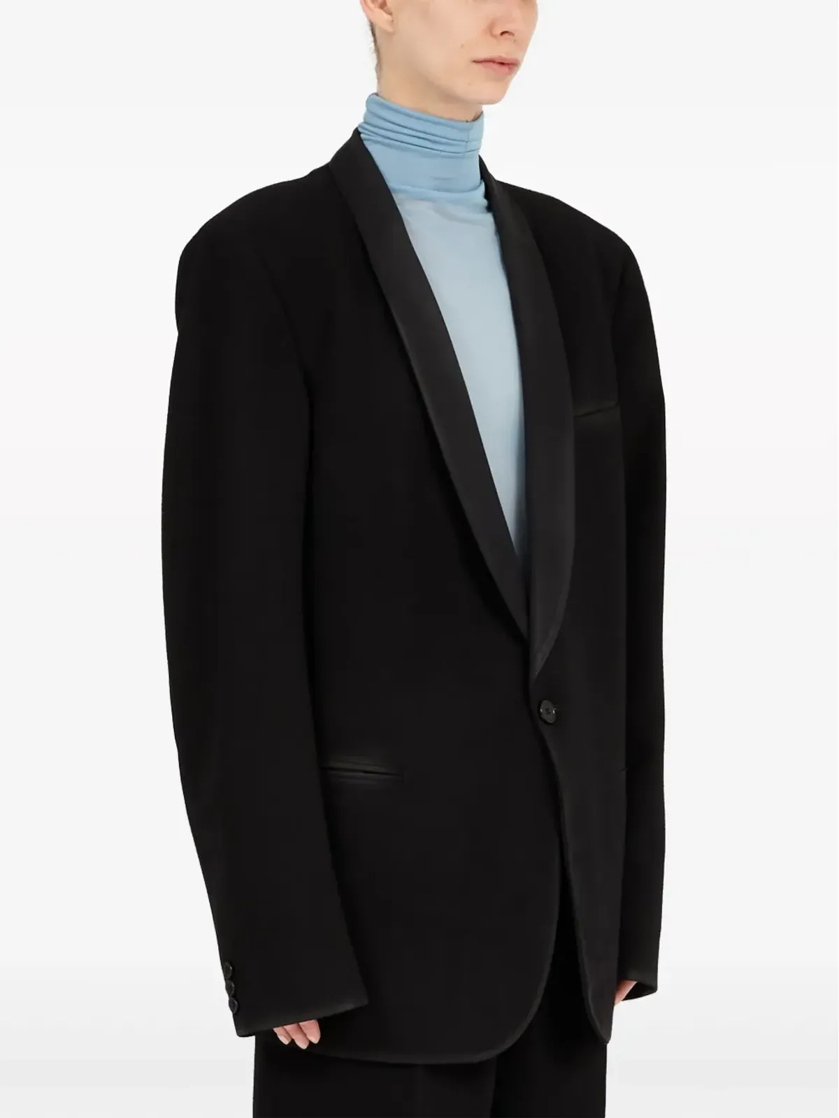 Maison Margiela フォーステッチ ロゴ シングルブレスト ブレザー - ブラック - 画像3