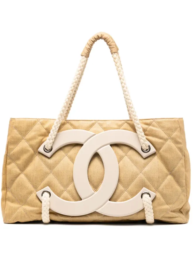 CHANEL Pre-Owned CHANEL ビンテージ 2008 Cruise Yacht コーテッドキャンバス トートバッグ - ブラウンの商品画像