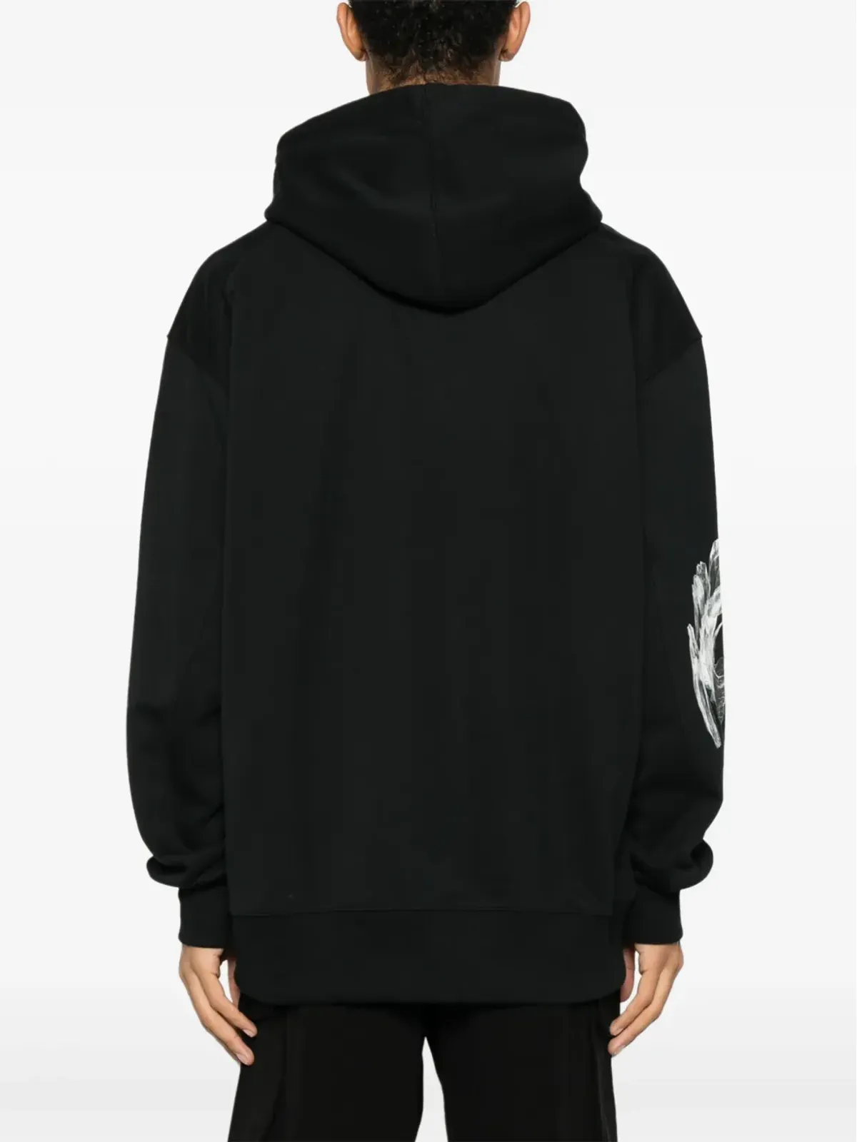 Y-3 花柄プリントのドローストリングフードパーカー - ブラック - 画像4