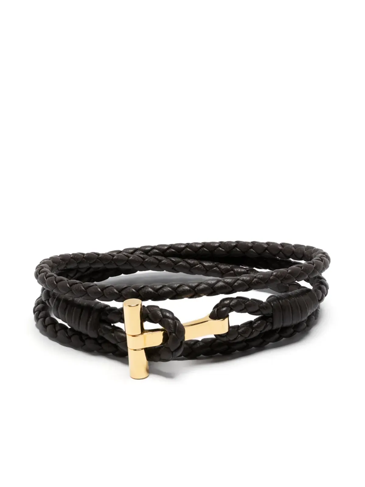 TOM FORD T-plaque レザー ブレスレット - 画像1