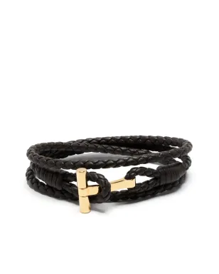 TOM FORD T-plaque レザー ブレスレット - サムネイル1