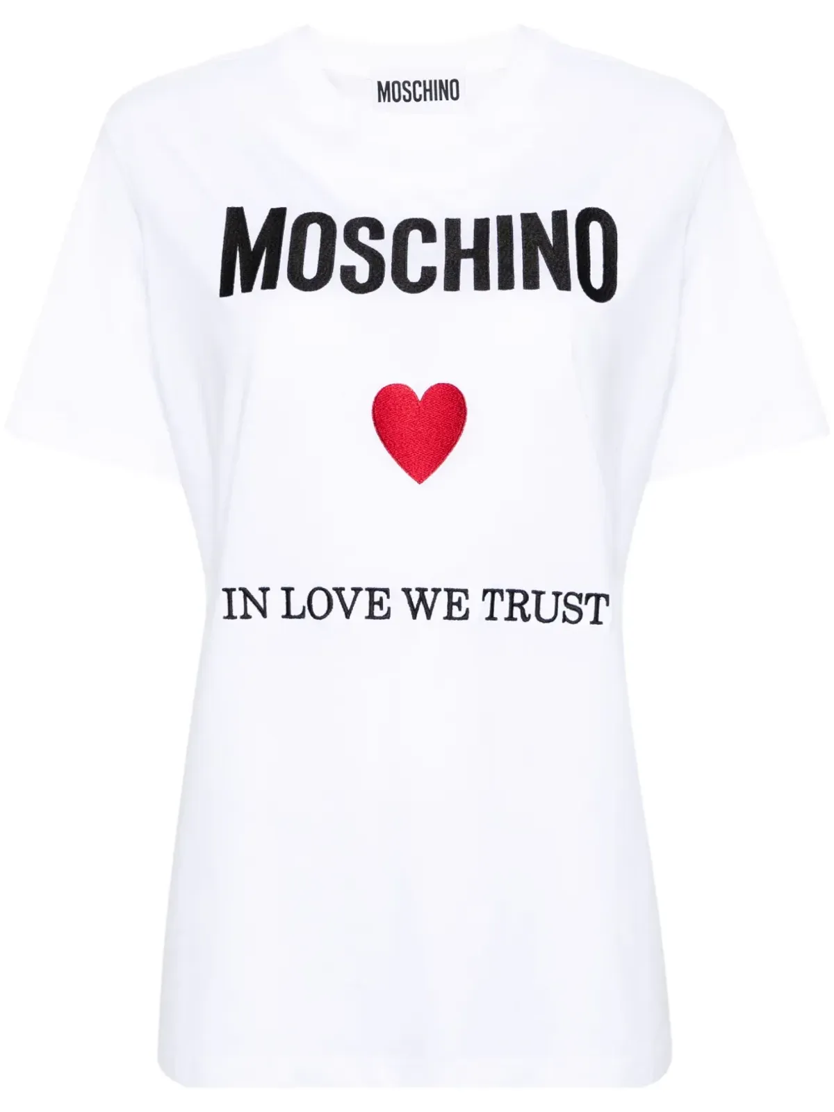 Moschino In Love We Trust コットン Tシャツ - 画像1