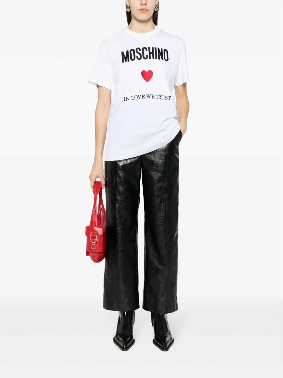 Moschino In Love We Trust コットン Tシャツ - 画像2