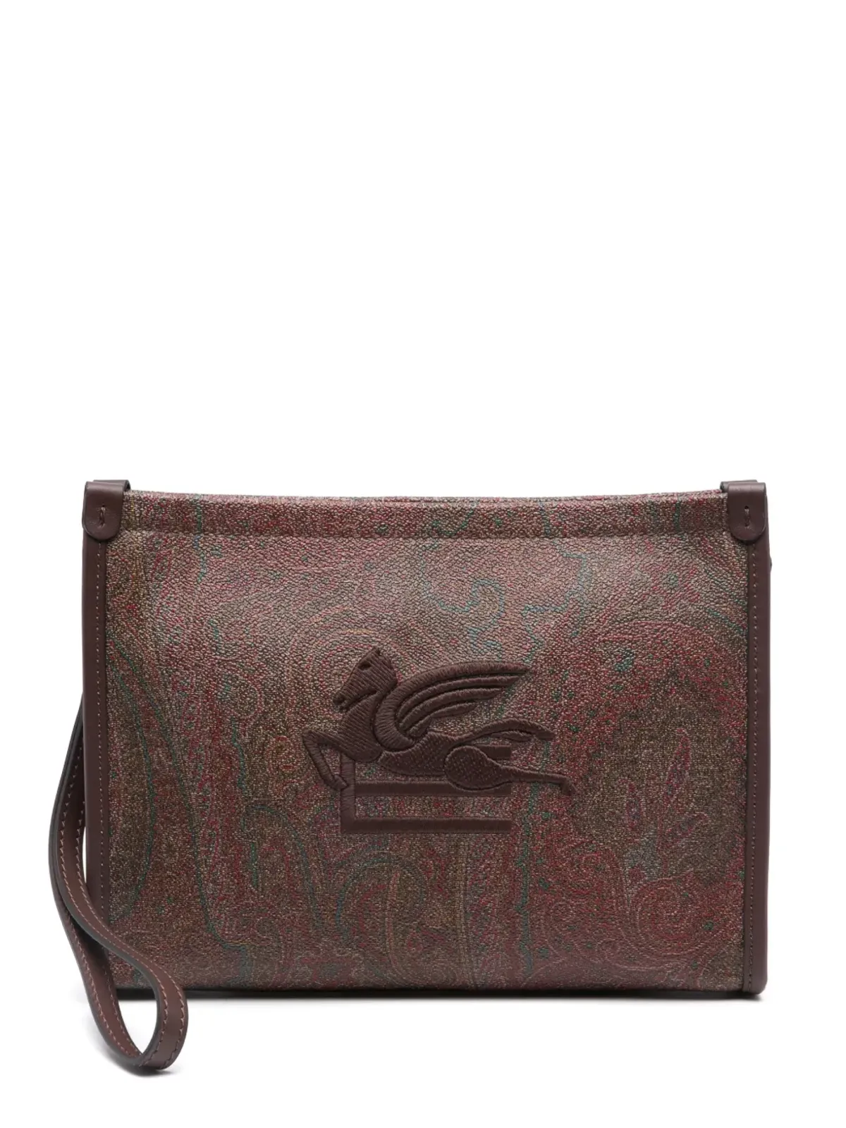 ETRO ペイズリープリント クラッチバッグ ブラウン - 画像1