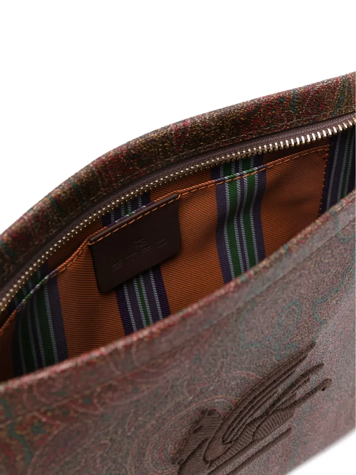 ETRO ペイズリープリント クラッチバッグ ブラウン - 画像4