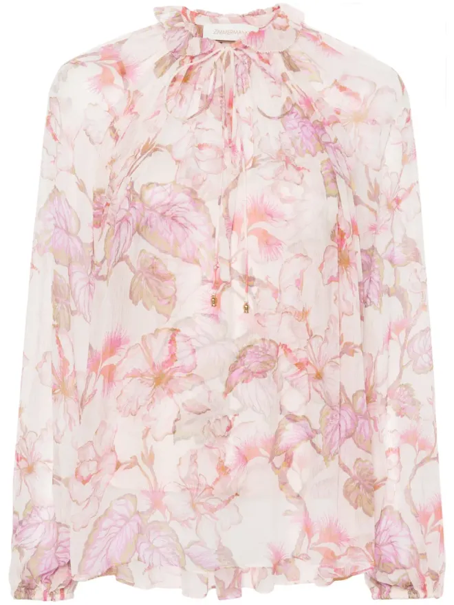 Zimmermann ZIMMERMANN Matchmaker Billow 花柄プリント ブラウス - Pinkの商品画像
