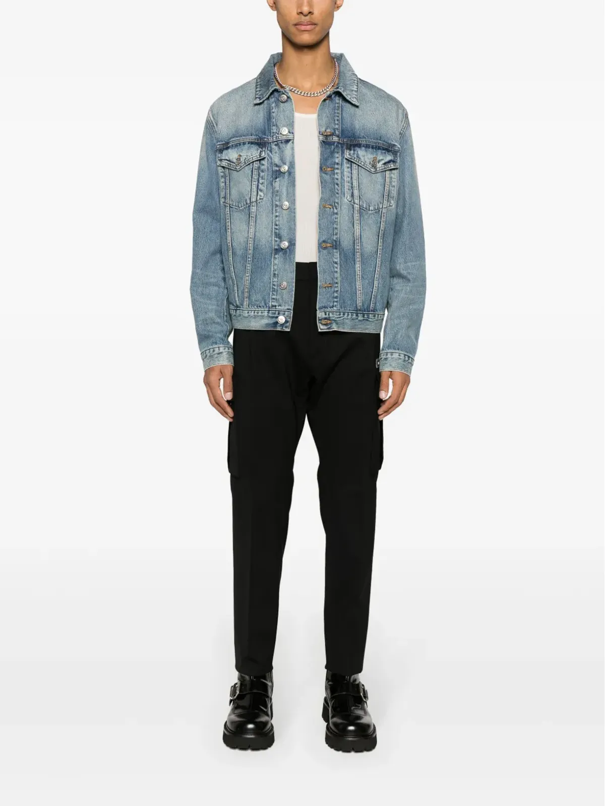 DSQUARED2 ユーティリティ ワンプリーツ テーパードパンツ ブラック - 画像2