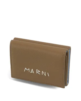 Marni ロゴ刺繍レザー ウォレット - ブラウン - サムネイル3
