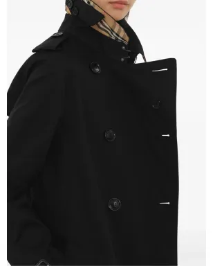 Burberry ダブルブレスト コットンコート ブラック - サムネイル5