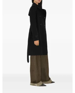 Burberry ダブルブレスト コットンコート ブラック - サムネイル3