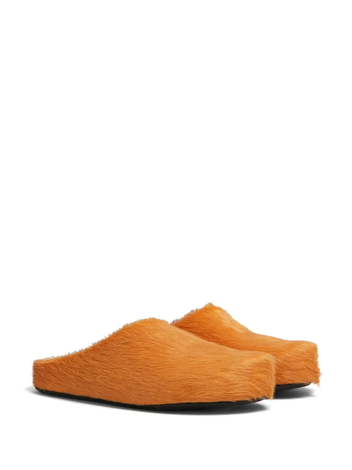 Marni ファスベット カーフヘア スリッパ - オレンジ - 画像2