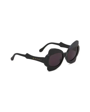 Marni Eyewear オーバーサイズフレームサングラス ブラック - サムネイル2
