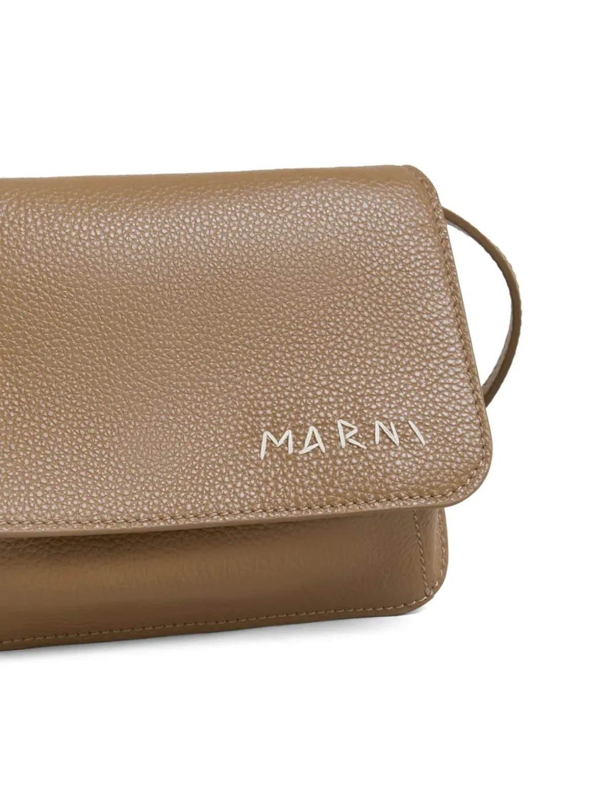 Marni ロゴ刺繍レザーショルダーバッグ - 画像3