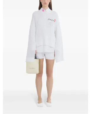 Marni ミュゼオ ミンディングロゴ レザートートバッグ - ニュートラルカラー - サムネイル2