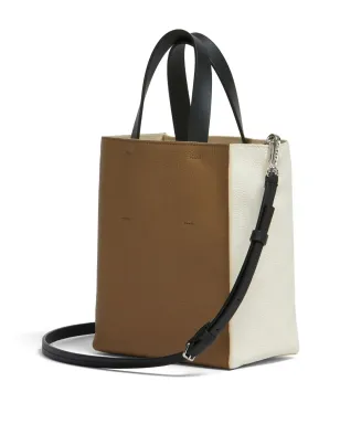 Marni ミュゼオ ミンディングロゴ レザートートバッグ - ニュートラルカラー - サムネイル3