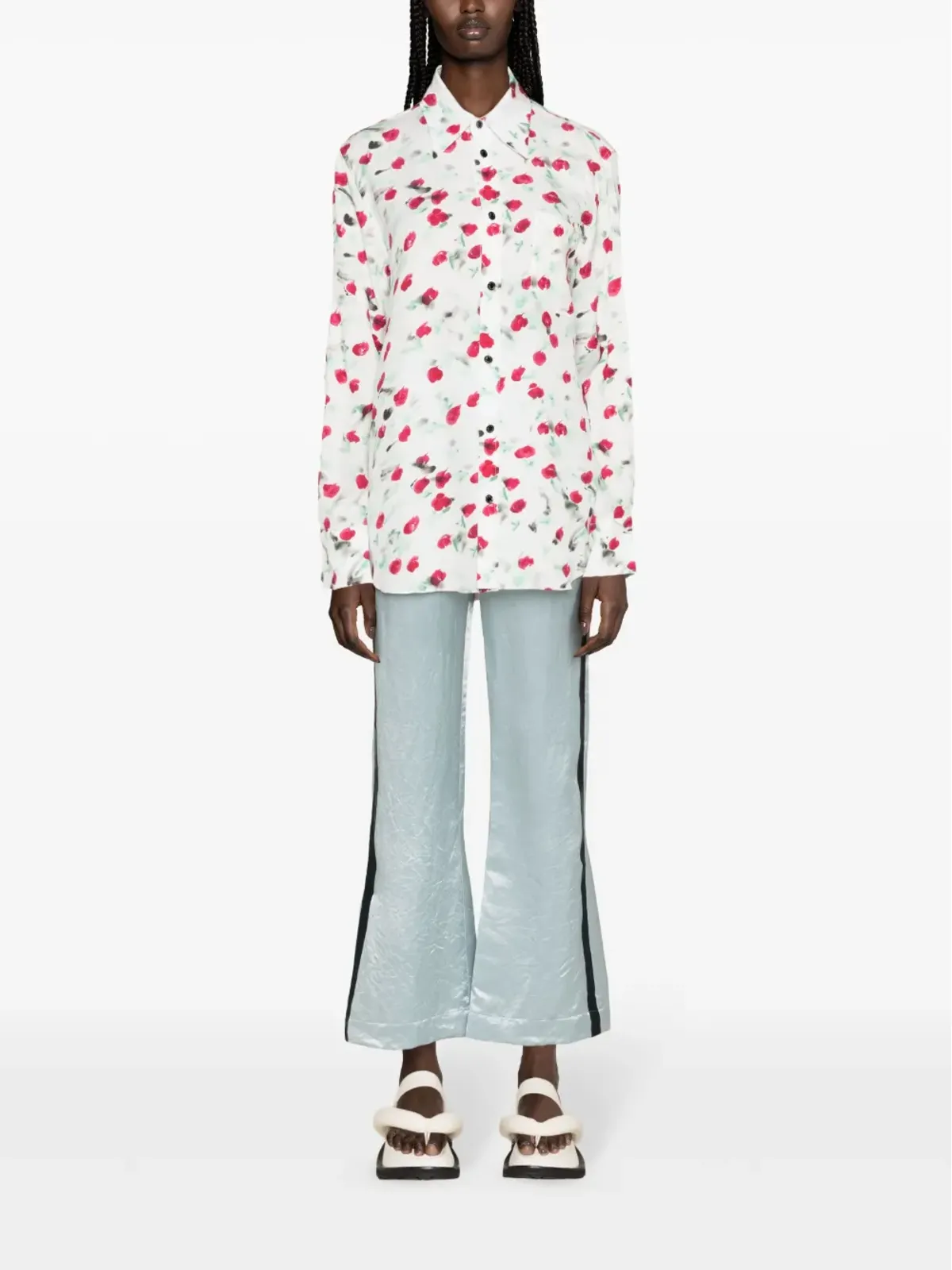 Marni ロゴボタン フローラルプリント シャツ - ホワイト - 画像2