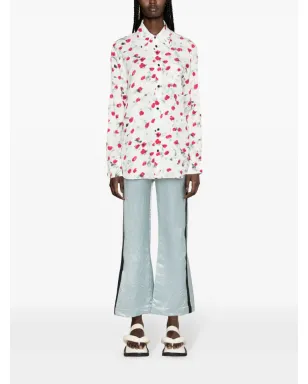 Marni ロゴボタン フローラルプリント シャツ - ホワイト - サムネイル2