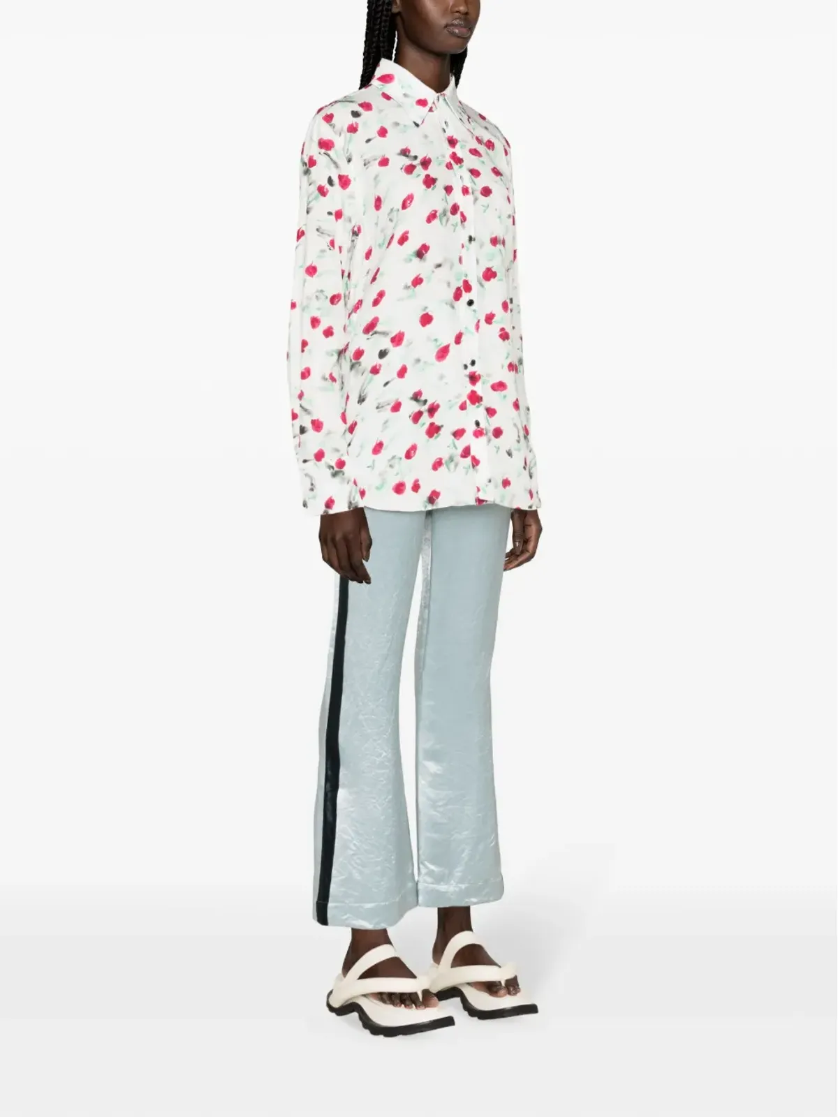 Marni ロゴボタン フローラルプリント シャツ - ホワイト - 画像3