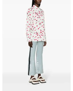 Marni ロゴボタン フローラルプリント シャツ - ホワイト - サムネイル3