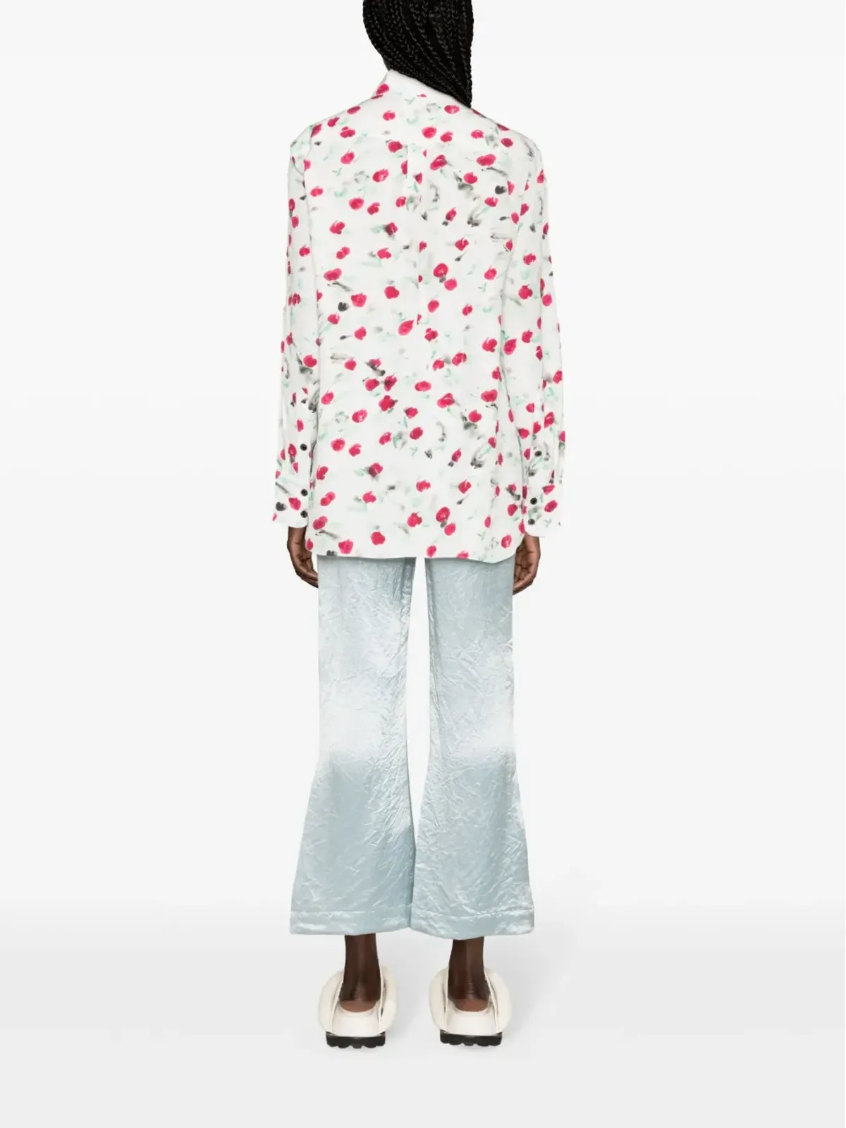 Marni ロゴボタン フローラルプリント シャツ - ホワイト - 画像4
