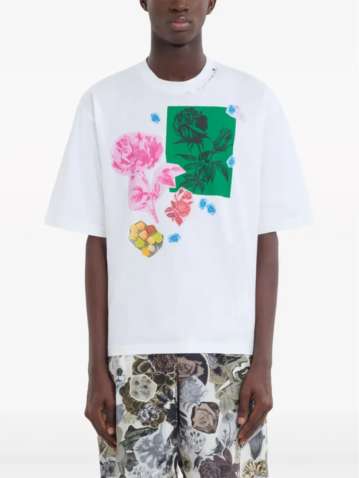 Marni フローラルプリント コットンTシャツ - 画像2