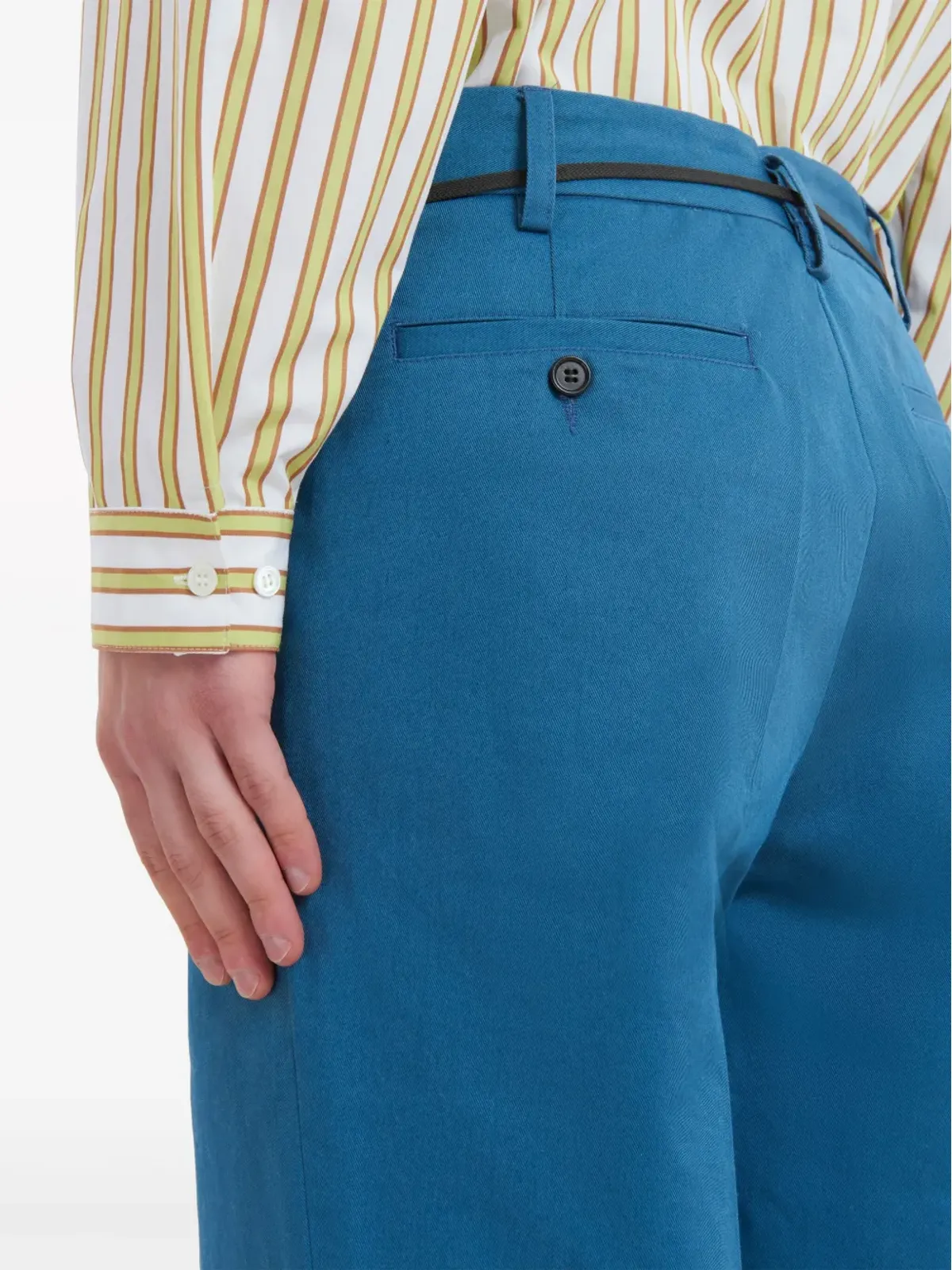 Marni 結びウエストストレートパンツ ブルー - 画像4