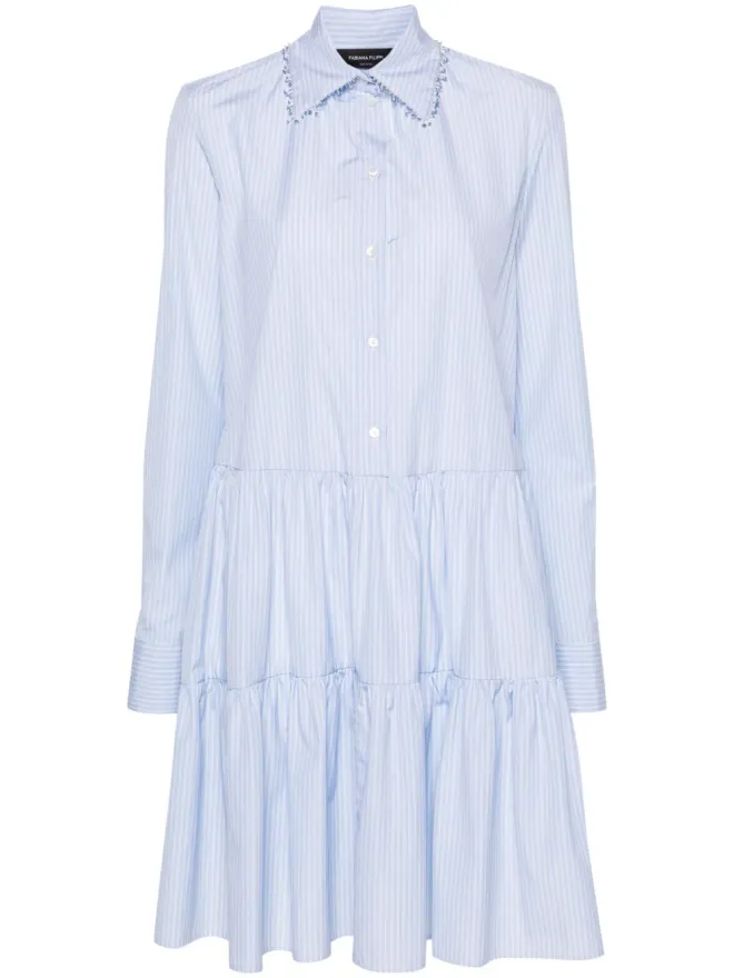 Fabiana Filippi Fabiana Filippi ストライプ柄 コットン シャツドレスの商品画像