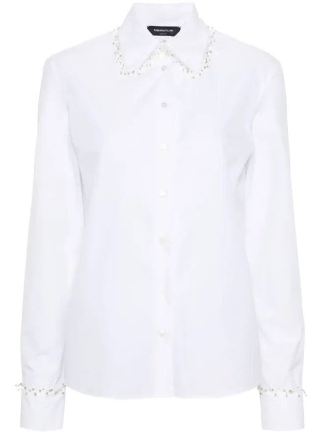 Fabiana Filippi Fabiana Filippi ビーズ付きポプリンシャツ - ホワイトの商品画像