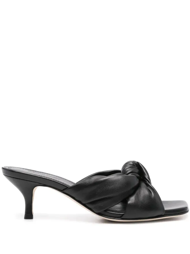 Fabiana Filippi Fabiana Filippi 結び目ディテール入りレザーサンダル - ブラックの商品画像