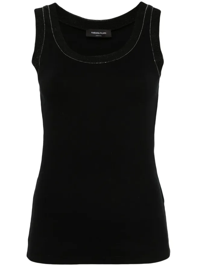 Fabiana Filippi Fabiana Filippi スタッズ付きスクープネック タンクトップ - ブラックの商品画像