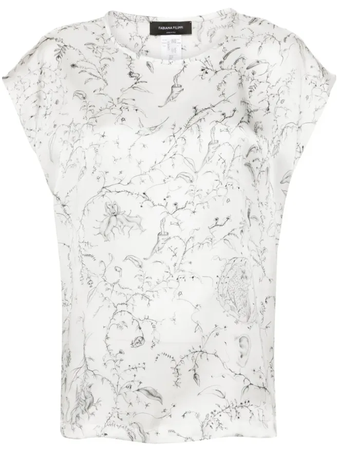Fabiana Filippi Fabiana Filippi Fabulaプリント シルクサテン ブラウスの商品画像