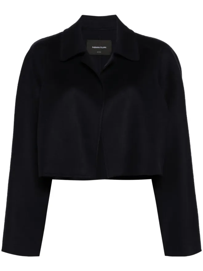 Fabiana Filippi Fabiana Filippi オープンフロント フェルテッド クロップド ジャケット - ブルーの商品画像