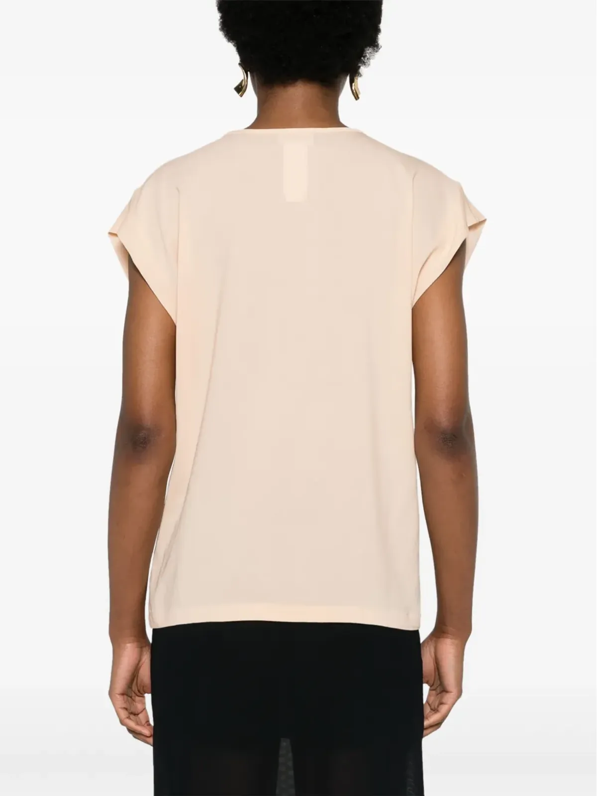 Fabiana Filippi ビーズ装飾付きクレープTシャツ ピンク - 画像4