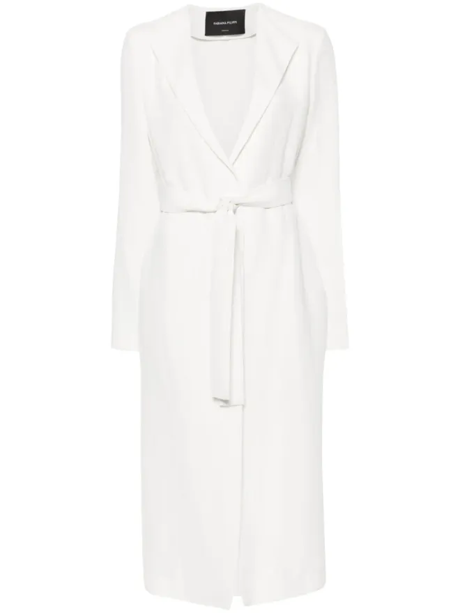 Fabiana Filippi Fabiana Filippi スプレッドカラー ベルト付きコート - ホワイトの商品画像