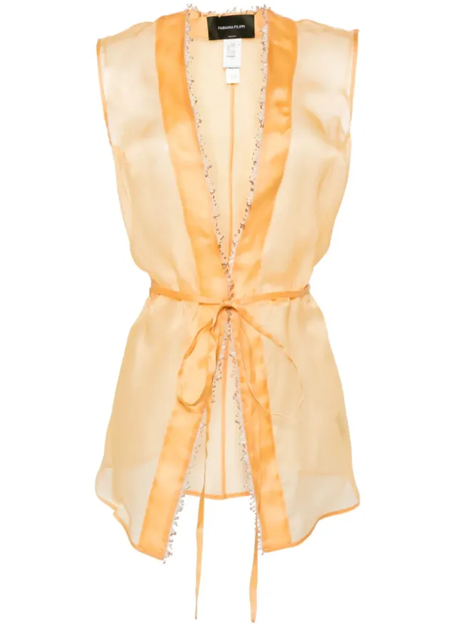 Fabiana Filippi Fabiana Filippi ビーズ装飾付きシルクジレの商品画像