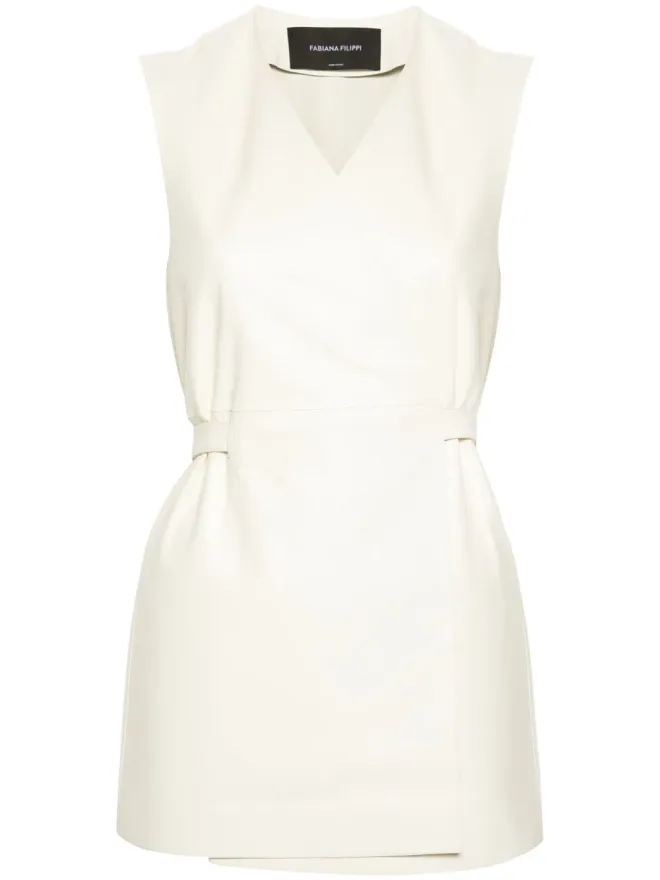 Fabiana Filippi Fabiana Filippi ラップデザインのレザーベストの商品画像