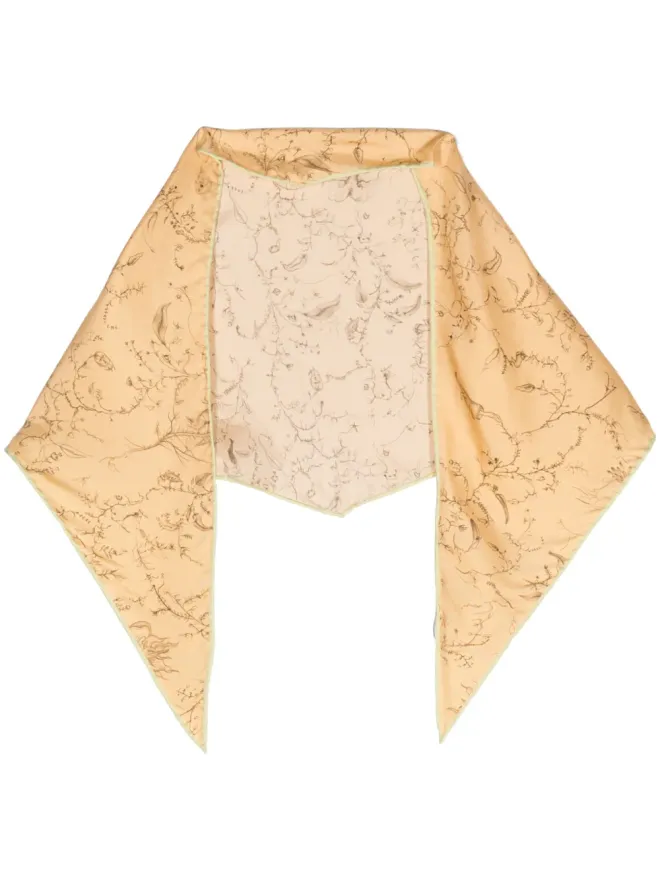 Fabiana Filippi Fabiana Filippi グラフィックプリント シルクスカーフ - イエローの商品画像
