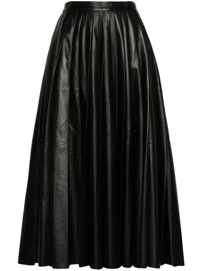Fabiana Filippi Fabiana Filippi プリーツレザースカートの商品画像