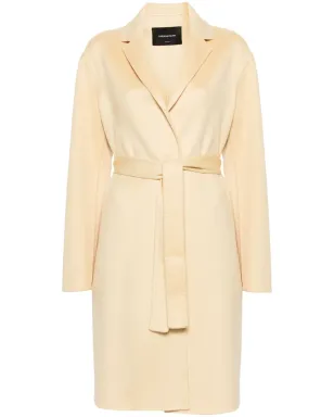Fabiana Filippi ベルテッド カシミヤ ロングコート - イエロー - サムネイル1