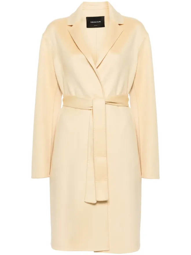 Fabiana Filippi Fabiana Filippi ベルテッド カシミヤ ロングコート - イエローの商品画像