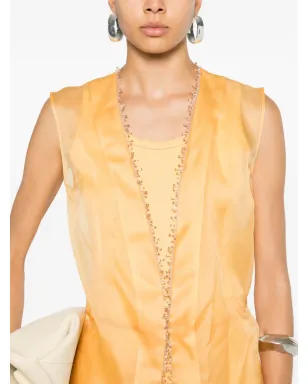 Fabiana Filippi ビーズディテール入りのシルクオーガンザシアートップ - サムネイル5