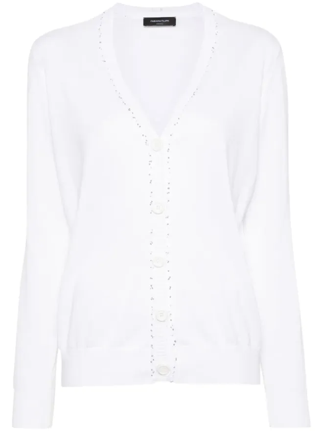 Fabiana Filippi Fabiana Filippi スパンコールディテール コットンカーディガン - ホワイトの商品画像